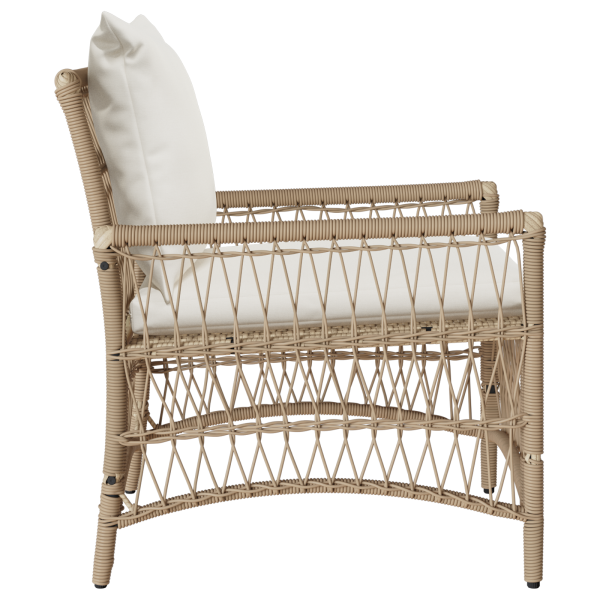 Silla de Jardín con Cojines Beige 60x70x78 cm de Ratán M 5