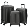 Juego de maletas 3 pcs concha dura gris oscuro 20'' 24'' 28'' ABS 1