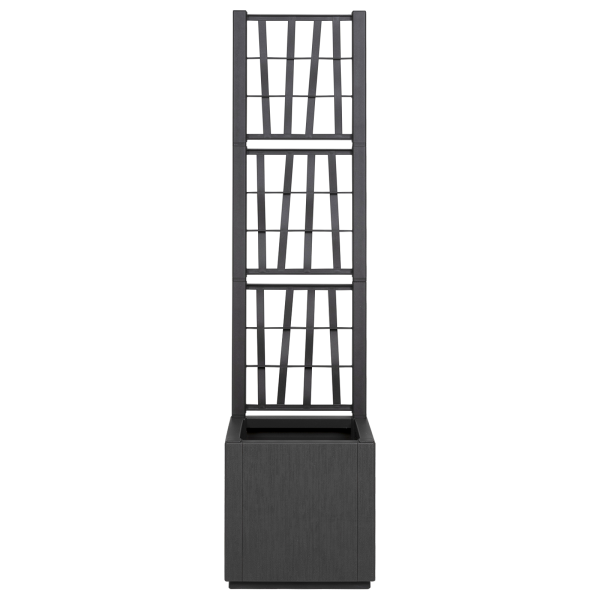 Jardinera con enrejado PP gris oscuro 36x36x140 cm M 4