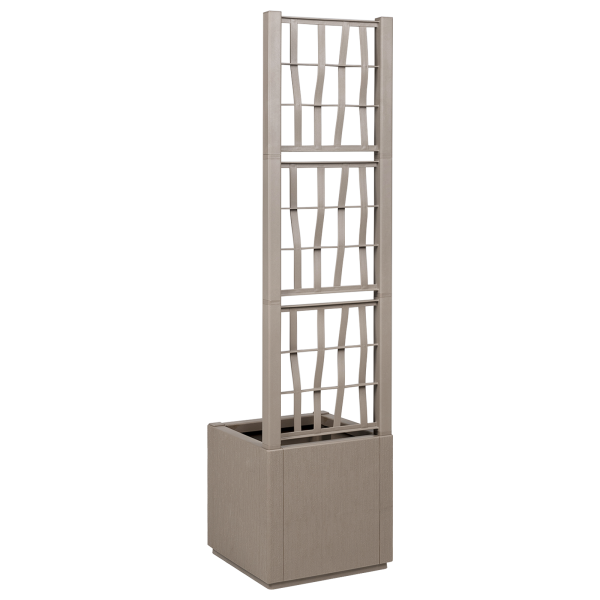 Jardinera con enrejado PP marrón claro 36x36x140 cm M 3