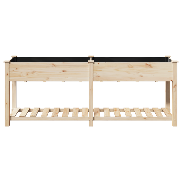 Jardinera de jardín con estante madera maciza abeto 203x53x76 cm M 5