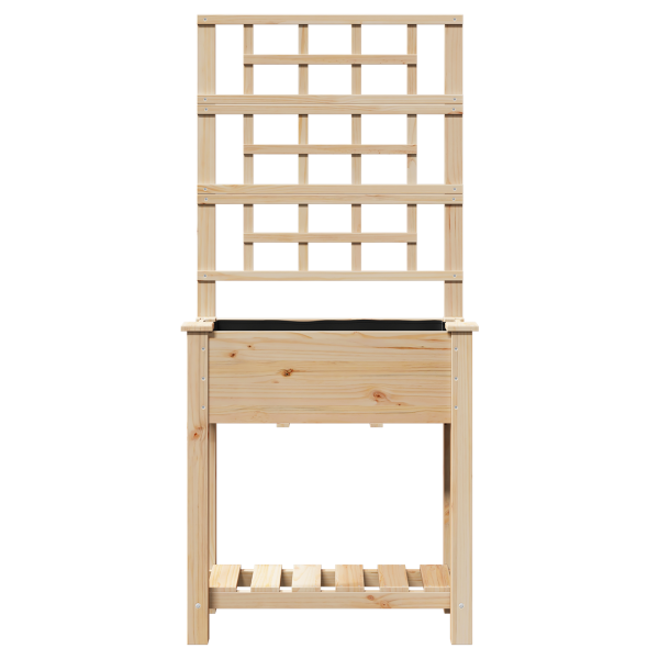 Jardinera con enrejado y estante madera de abeto 71x37x152 cm M 5