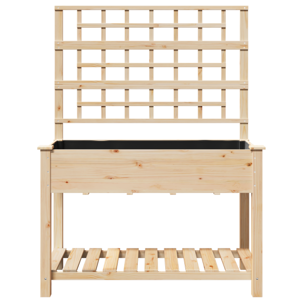 Jardinera con enrejado y estante madera de abeto 115x59x152 cm M 5