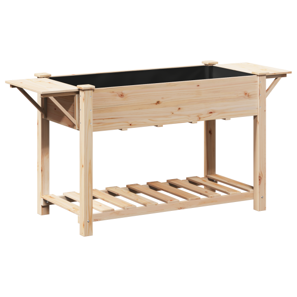 Jardinera con estantes madera maciza de abeto 155x59x76 cm M 2