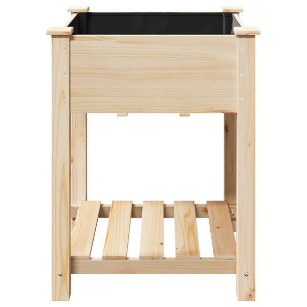 Jardinera con estante madera maciza de abeto 60x60x76 cm M 5