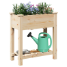 Jardinera con rejilla madera maciza de abeto 71x37x76 cm 3