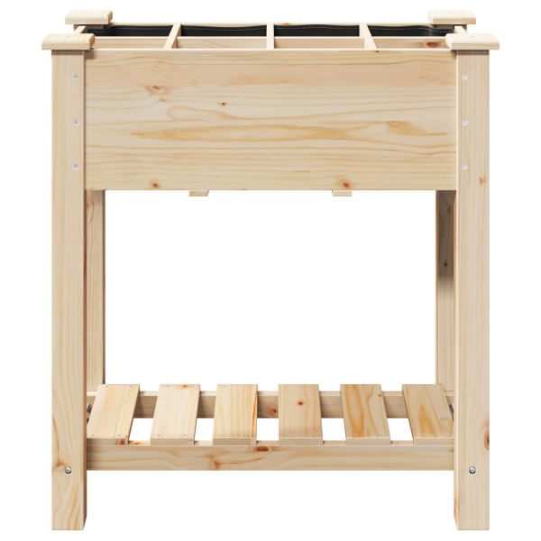 Jardinera con rejilla madera maciza de abeto 71x37x76 cm M 5