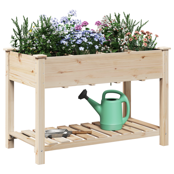 Jardinera con rejilla madera maciza de abeto 115x59x76 cm M 3