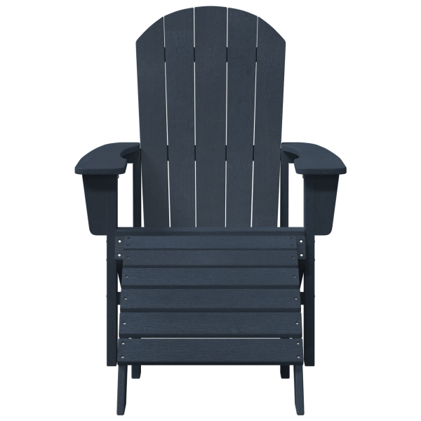 Silla Adirondack de con Reposapiés Azul Marino HDPE M 4