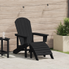 Silla Adirondack con Reposapiés Negro HDPE 1