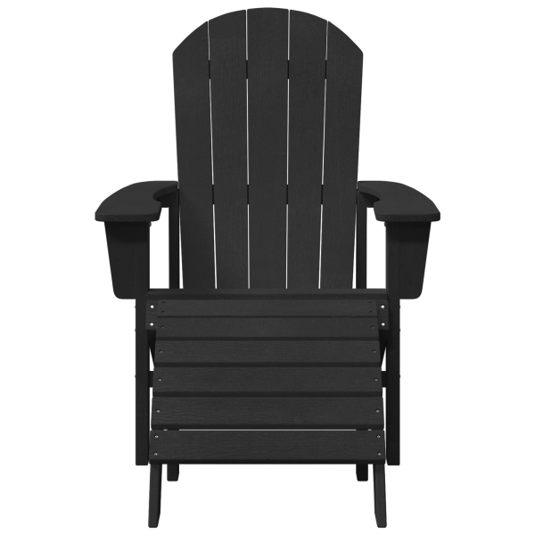 Silla Adirondack con Reposapiés Negro HDPE M 4