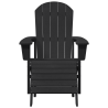 Cadeira Adirondack com Descanso para os Pés Preto HDPE 4