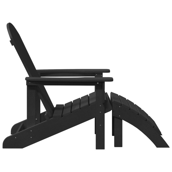 Silla Adirondack con Reposapiés Negro HDPE M 5