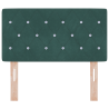 Cabeceira de Veludo Verde Escuro com Botões de Cristal Tufted 80 cm 4