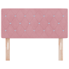 Cabeceira com Botão de Cristal Tufted Rosa - 90 cm em Veludo 4