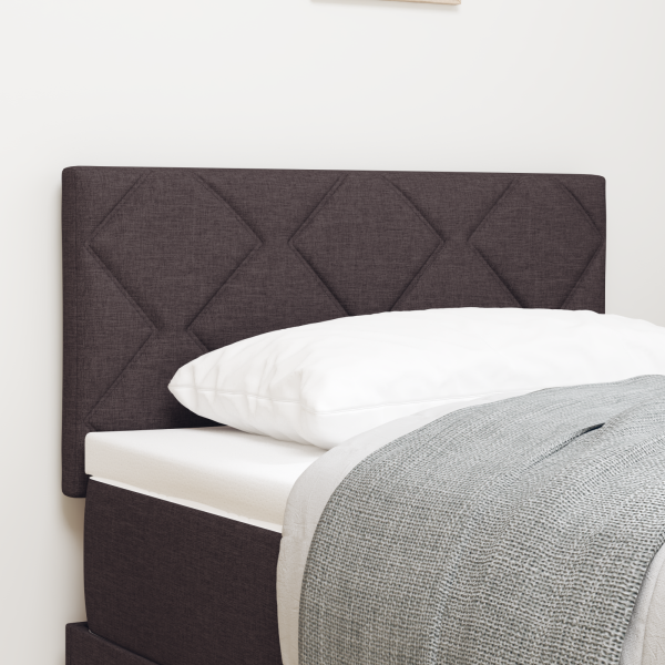 Cabecero  Diseño de Bloques de Diamante Marrón Oscuro 80 cm Tela D