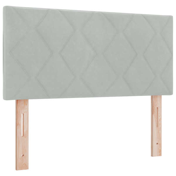 Cabecero Diseño de Diamante en Gris Claro. 90cm de Terciopelo M 2