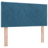 Cabeceira com Design de Bloco de Diamante em Azul Escuro. 90cm. Veludo. 2