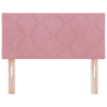 Cabeceira em rosa. design de blocos de diamante. 100cm. veludo 5