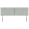 Cabeceira - Design de Diamante - Cinza Claro - 144 cm - Veludo 5