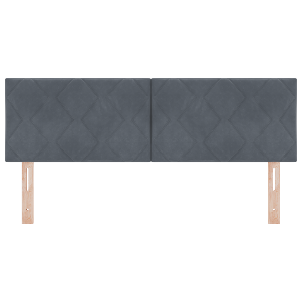 Cabecero con diseño de bloques de diamante en gris oscuro de (144 cm) – Terciopelo M 4