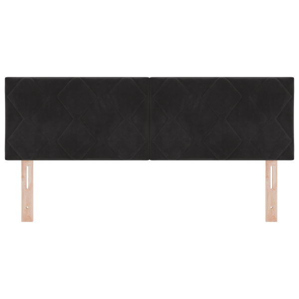 Cabeceira com design de losangos em preto. 144 cm. veludo M 4