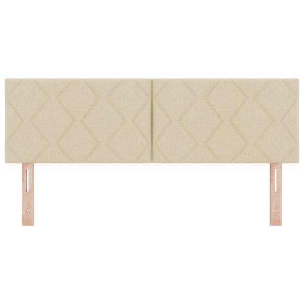 Cabecero con Diseño de Bloques de Diamante en Crema 160 cm Tela M 5