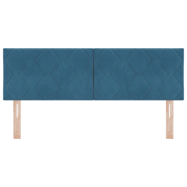 Cabecero con diseño de bloques de diamante en terciopelo azul oscuro. 160 cm. M 5