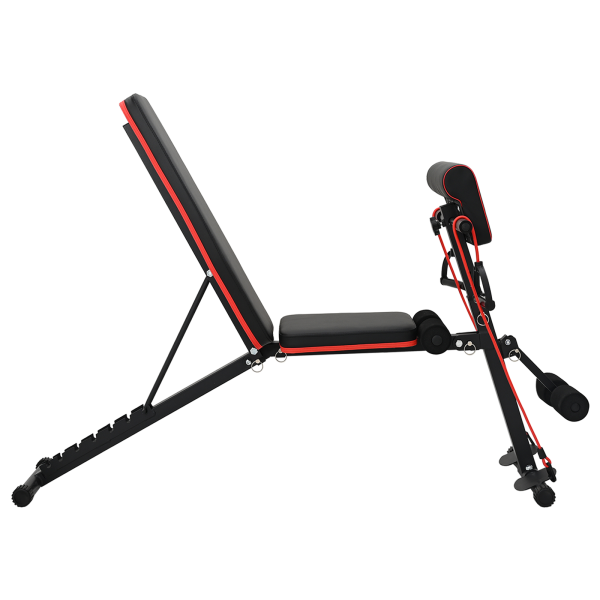 Banca de Peso Ajustable con Bandas de Resistencia 150 kg Acero Negro M 4