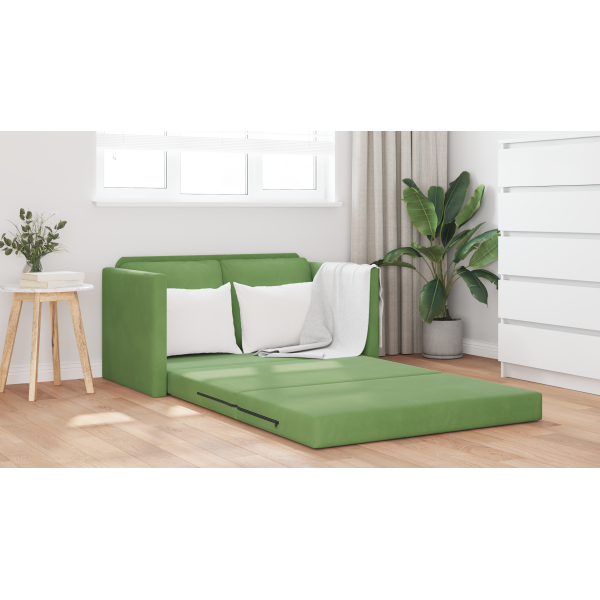 Sofá Loveseat Verde Claro Tecido. Madeira 2 Lugares Sofá Loveseat M 4