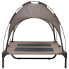 Cama Elevada para Perros con Toldo Removible Marrón L Acero 5