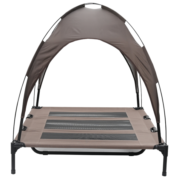 Cama elevada para perros con techo removible Marrón XL Acero M 5
