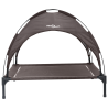 Cama elevada para perros con toldo removible marrón XL de acero 4