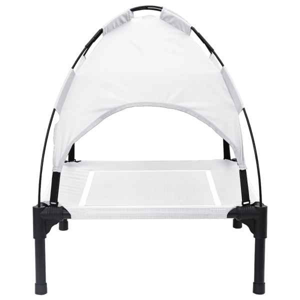 Cama Elevada para Cães com Cobertura Removível Cinza Prateado Metal M 5