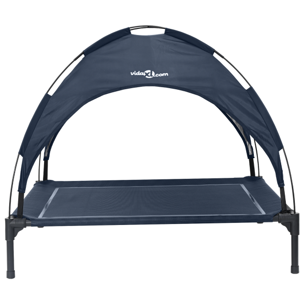 Cama elevada para perros con toldo removible Azul Marino XL Acero M 4