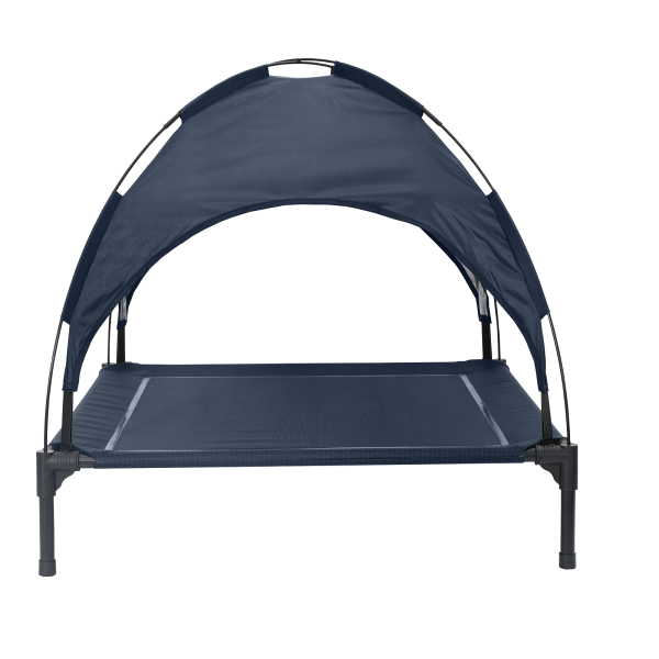 Cama elevada para perros con toldo removible Azul Marino XL Acero M 5