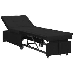 Sofá cama 3 en 1 con diseño desplegable en tela negra H