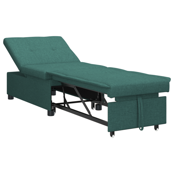 Sofá cama 3 en 1 - Diseño plegable en tela verde oscuro M 2