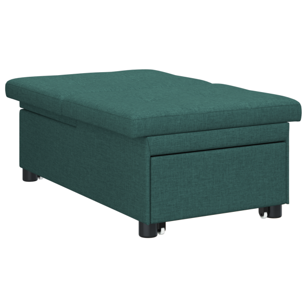 Sofá Cama 3 em 1 - Design Retrátil em Tecido Verde Escuro M 4