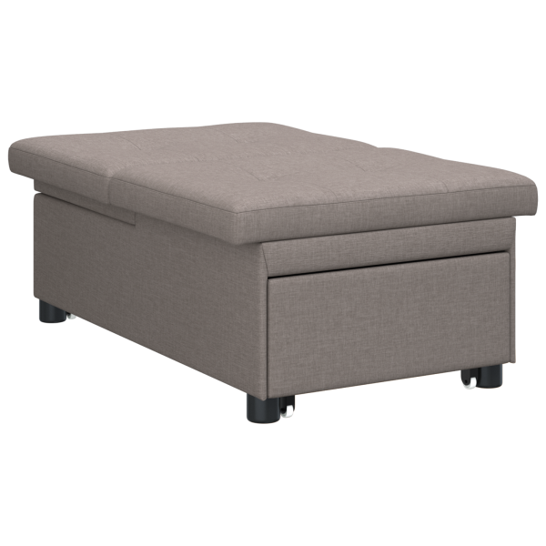 Sofá cama 3 en 1 con diseño desplegable en tela taupe M 4