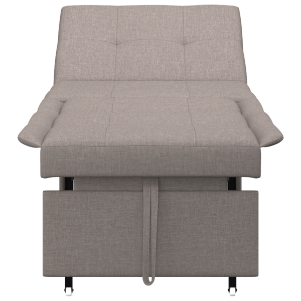 Sofá cama 3 en 1 con diseño desplegable en tela taupe M 5