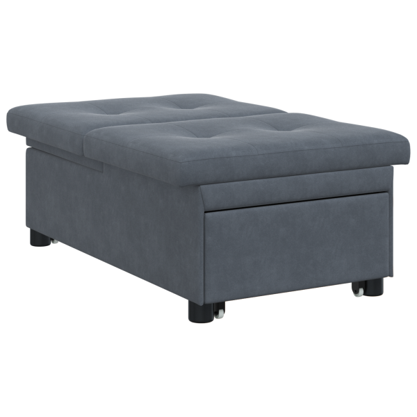 Sofá Cama 3 en 1 Diseño Extraíble Terciopelo Gris Oscuro M 4
