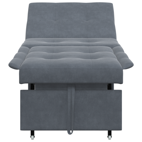 Sofá Cama 3 en 1 Diseño Extraíble Terciopelo Gris Oscuro M 5
