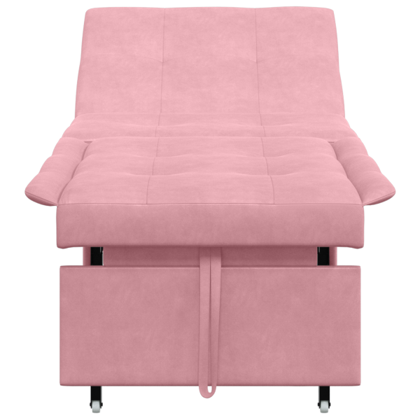 Sofá-cama 3 em 1 Design Retrátil Veludo Rosa M 5