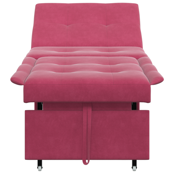 Sofá Cama 3 en 1 Diseño Desplegable Rojo Vino Terciopelo M 5