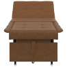 Sofá Cama 3-en-1 Diseño Extensible Marrón Cuero Ante Sintético 5
