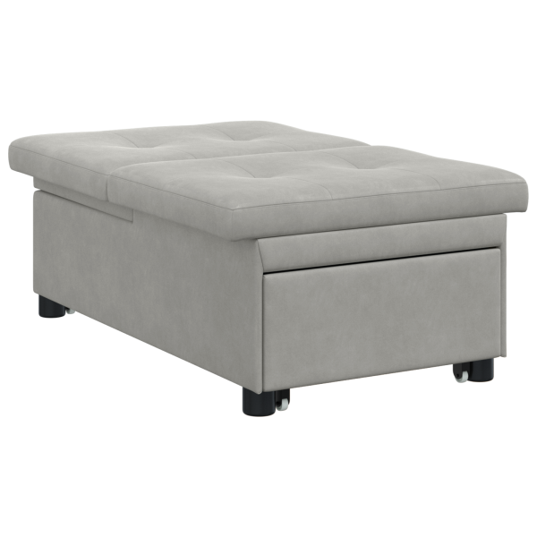 Sofá Cama Diseño 3 en 1 Extraíble Tejido Gris Claro M 4