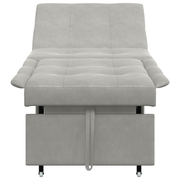 Sofá Cama Diseño 3 en 1 Extraíble Tejido Gris Claro M 5