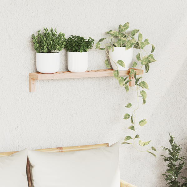 Estante de pared  62x10x12.5 cm de madera sólida de nuez D