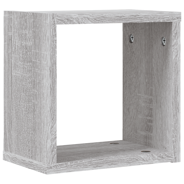 Estantes Flotantes Gris sonoma MDF Mediano Montaje en pared M 4
